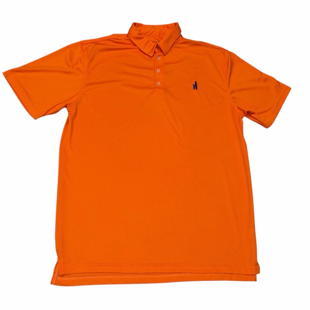 Johnnie-O Orange Prep-Formance Polyester Mesh Short Sleeve Polo Shirt size Large
